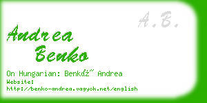 andrea benko business card